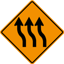 REVERSE CURVE LEFT (Three Arrows)